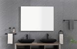 48x 36Inch LED Mirror Bathroom Vanity Mirror with Back Light;  Wall Mount Anti-Fog Memory Large Adjustable Vanity Mirror