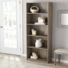 5-Shelf Bookcase with Adjustable Shelves, Rustic Oak