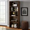 5-Shelf Bookcase with Adjustable Shelves, Rustic Oak