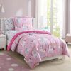 Rainbow Unicorn Bed-in-a-Bag Coordinated Bedding Set, Pink