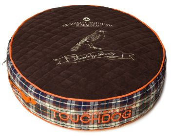 Touchdog Bark-Royale Posh Rounded and Raised Designer Fleece Plaid Dog Bed (size: small)