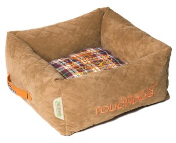 Touchdog Exquisite-Wuff Posh Rectangular Diamond Stitched Fleece Plaid Dog Bed (size: medium)