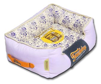 Touchdog Floral-Galore Vintage printed Ultra-Plush Rectangular Designer Dog Bed (size: medium)