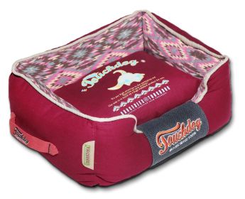 Touchdog 70's Vintage-Tribal Throwback Diamond Patterned Ultra-Plush Rectangular-Boxed Dog Bed (size: medium)