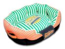 Touchdog Neutral-Striped Ultra-Plush Rectangular Rounded Designer Dog Bed