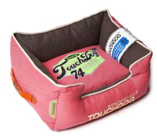 Touchdog Original Sporty Vintage Throwback Reversible Plush Rectangular Dog Bed (size: medium)