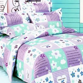 Blancho Bedding - [Purple Countryside] 100% Cotton 7PC Bed In A Bag (King Size) (Sku: Biab(Mh19-4/Cfr01-4/Plw01X2))