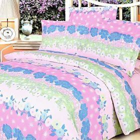 Blancho Bedding - [Pink Kaleidoscope] 100% Cotton 7PC Bed In A Bag (King Size) (Sku: Biab(Mf11-4/Cfr01-4/Plw01X2))