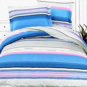 Blancho Bedding - [Bright Blue Sky] 100% Cotton 7PC Bed In A Bag (Full Size) (Sku: Biab(Hm04-2/Cfr01-2/Plw01X2))