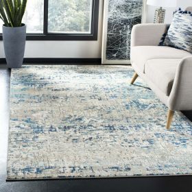 Madison Kebo Vintage Abstract Area Rug, Grey/Blue, 5'3" x 7'6" (Color: Grey/Blue, size: 5'3" x 7'6")