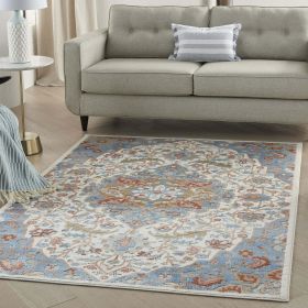 Elation Persian Ivory Grey 5'3" x 7'3" Area Rug, (Actual Color: Ivory Blue)