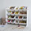 Child Space-Saving Plastic Organizing Racks, White