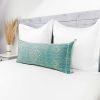 Moroccan Handwoven Cactus Silk Lumbar Pillow 14 x 36 Embroidered cushion