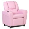 Children PU Leather Recliner Chair with Front Footrest