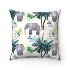 Lucky Elephant Two Color Sided Cushion Home Decoration Accents - 4 Sizes (size: 14" X 14")