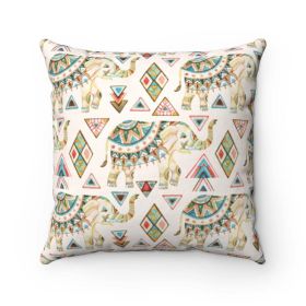 Rustic Elephant Two Color Sided Cushion Home Decoration Accents - 4 Sizes (size: 14" X 14")