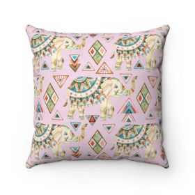 Rustic Elephant Two Color Sided Cushion Home Decoration Accents - 4 Sizes (size: 16" X 16")