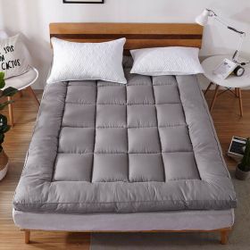 Mattress Topper Pad Quilted Mattress Cover Bed Protector King Queen Full Twin Size (Color: Gray, size: Twin)