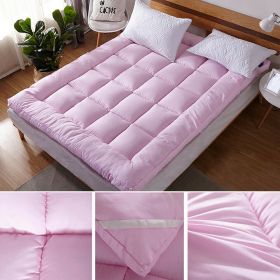 Mattress Topper Pad Quilted Mattress Cover Bed Protector King Queen Full Twin Size (Color: pink, size: Twin)