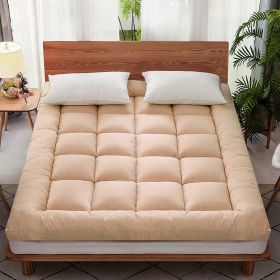 Mattress Topper Pad Quilted Mattress Cover Bed Protector King Queen Full Twin Size (Color: coffee, size: Full)