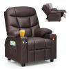 PU Leather Kids Recliner Chair with Cup Holders and Side Pockets