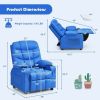 PU Leather Kids Recliner Chair with Cup Holders and Side Pockets