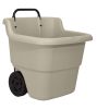 15 Gallon Resin Rolling Lawn and Utility Cart with Retractable Handle