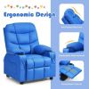 PU Leather Kids Recliner Chair with Cup Holders and Side Pockets