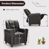 Children PU Leather Recliner Chair with Front Footrest