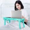 Foldable Laptop Table Bed Notebook Desk with Cooling Fan Mouse Board LED light 4 xUSB Ports Breakfast Snacking Tray