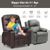 PU Leather Kids Recliner Chair with Cup Holders and Side Pockets