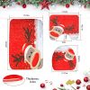 3 Pcs Christmas Bathroom Rugs Set Contour Non-slip Toilet Mats