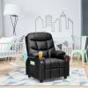 PU Leather Kids Recliner Chair with Cup Holders and Side Pockets