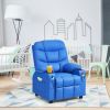 PU Leather Kids Recliner Chair with Cup Holders and Side Pockets