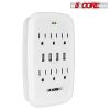 6 Outlet Wall Plug Extender with 4 USB Ports (4.8A Total); Multi Plug Outlet Adapter Wall Surge Protector 15A Electrical Outlet Expander with USB Port