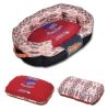 Touchdog 70's Vintage-Tribal Throwback Diamond Patterned Ultra-Plush Rectangular Rounded Dog Bed