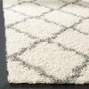 Daley Geometric Plush Shag Area Rug, Ivory/Grey, 5'1" x 7'6"