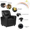 Children PU Leather Recliner Chair with Front Footrest