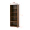 5-Shelf Bookcase with Adjustable Shelves, Rustic Oak