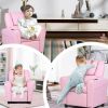 Children PU Leather Recliner Chair with Front Footrest