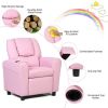 Children PU Leather Recliner Chair with Front Footrest