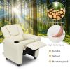 Children PU Leather Recliner Chair with Front Footrest