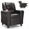 Children PU Leather Recliner Chair with Front Footrest