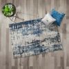 Grey Abstract Area Rug, 5' x 7'